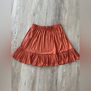 ZARA Elegant Pleated Orange Skirt